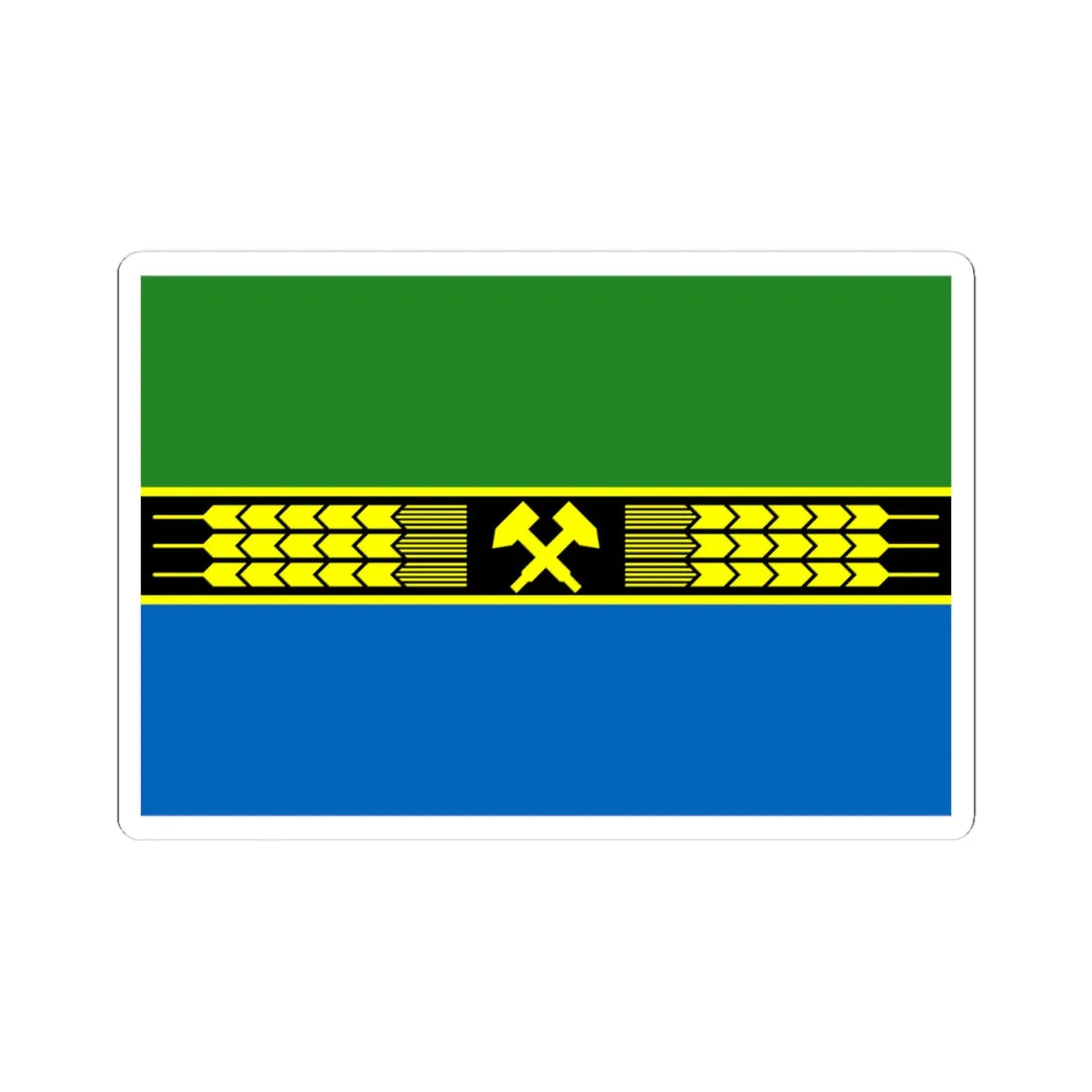 Flag of Dobropillia raion (Ukraine) STICKER Vinyl Kiss-Cut Decal 4 Inch White - The Sticker Space