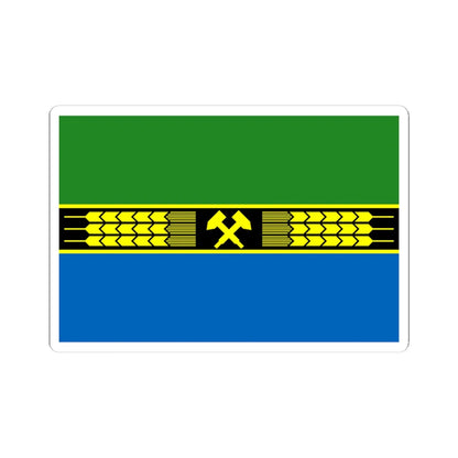 Flag of Dobropillia raion (Ukraine) STICKER Vinyl Kiss-Cut Decal 4 Inch White - The Sticker Space