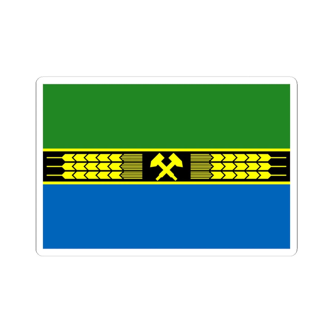 Flag of Dobropillia raion (Ukraine) STICKER Vinyl Kiss-Cut Decal 6 Inch White - The Sticker Space