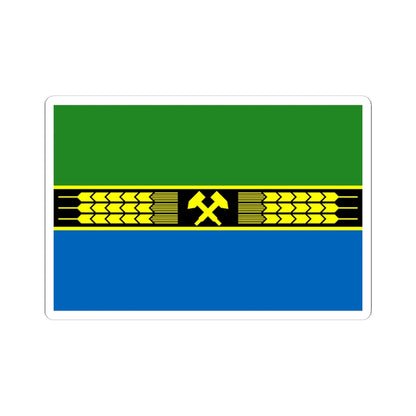 Flag of Dobropillia raion (Ukraine) STICKER Vinyl Kiss-Cut Decal 6 Inch White - The Sticker Space