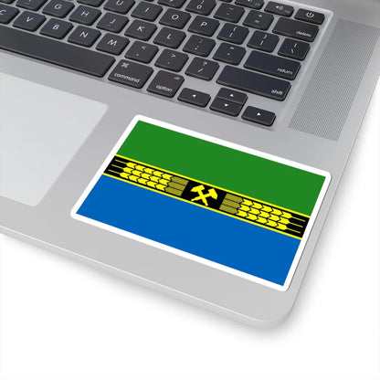 Flag of Dobropillia raion (Ukraine) STICKER Vinyl Kiss-Cut Decal - The Sticker Space