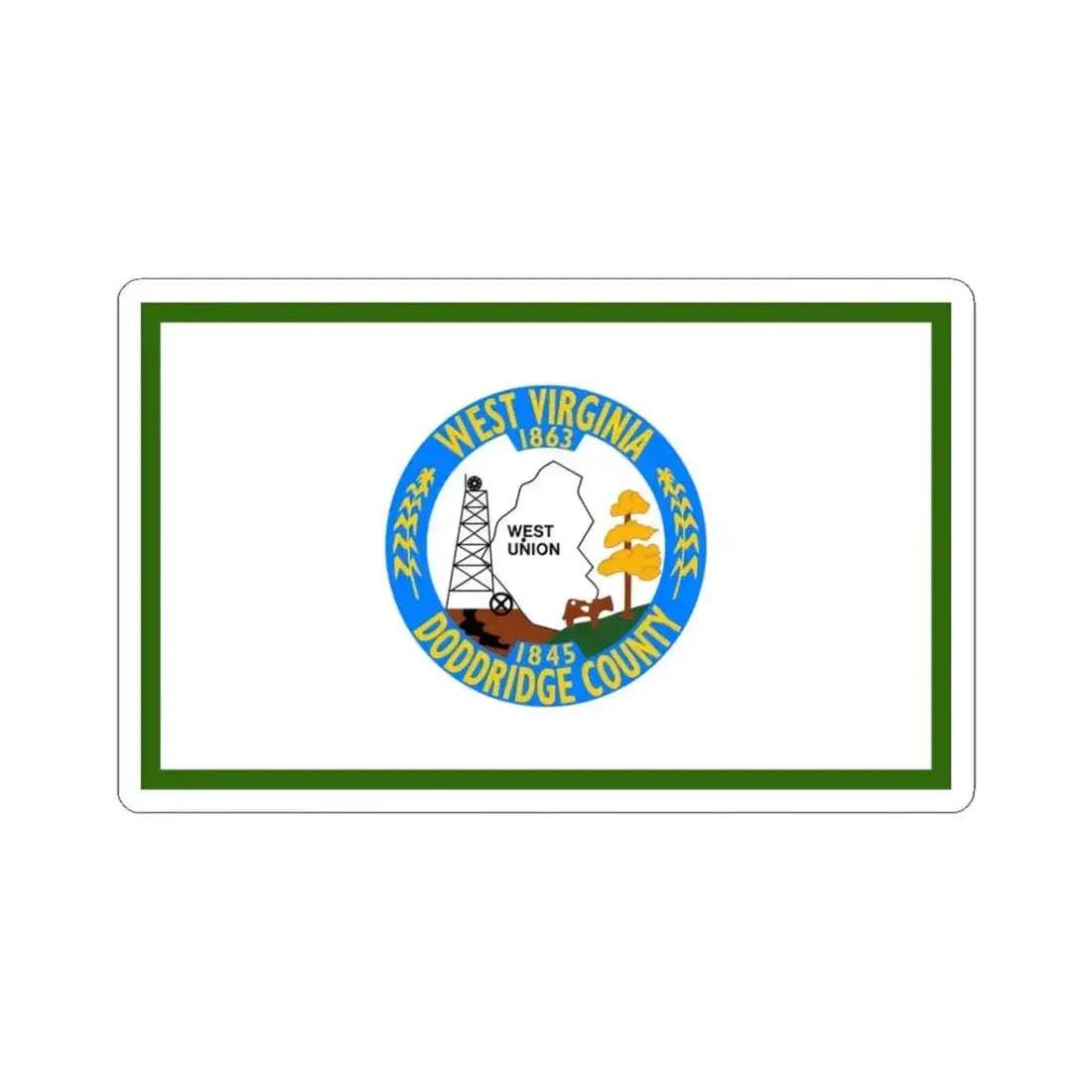 Flag of Doddridge County West Virginia (United States) STICKER Vinyl Kiss-Cut Decal 3 Inch White - The Sticker Space