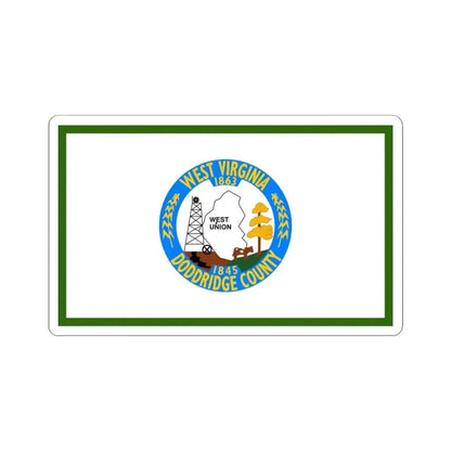 Flag of Doddridge County West Virginia (United States) STICKER Vinyl Kiss-Cut Decal 4 Inch White - The Sticker Space