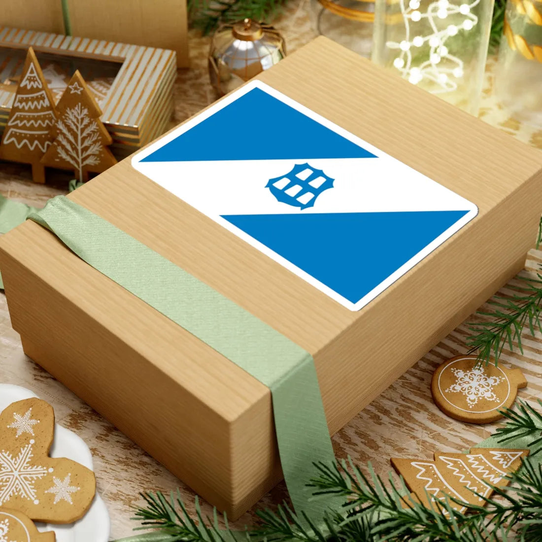 Flag of Dolyna (Ukraine) STICKER Vinyl Kiss-Cut Decal - The Sticker Space