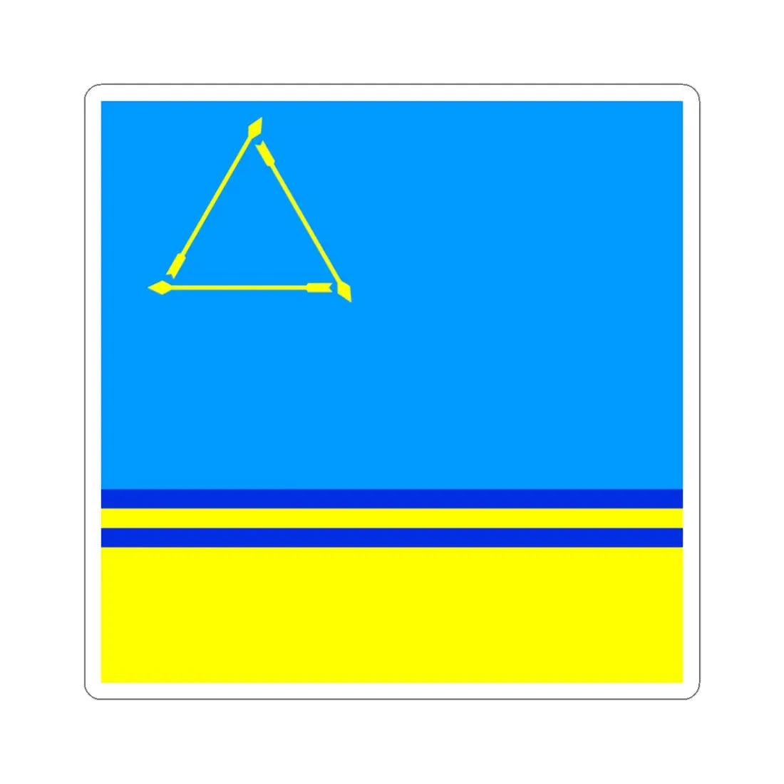 Flag of Dolynska (Ukraine) STICKER Vinyl Kiss-Cut Decal 3 Inch White - The Sticker Space