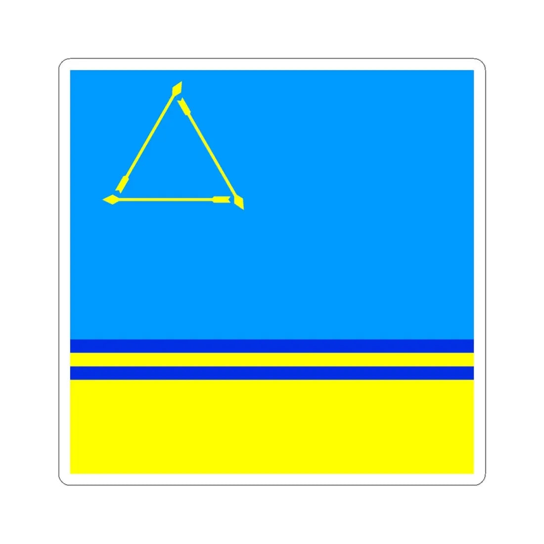 Flag of Dolynska (Ukraine) STICKER Vinyl Kiss-Cut Decal 4 Inch White - The Sticker Space