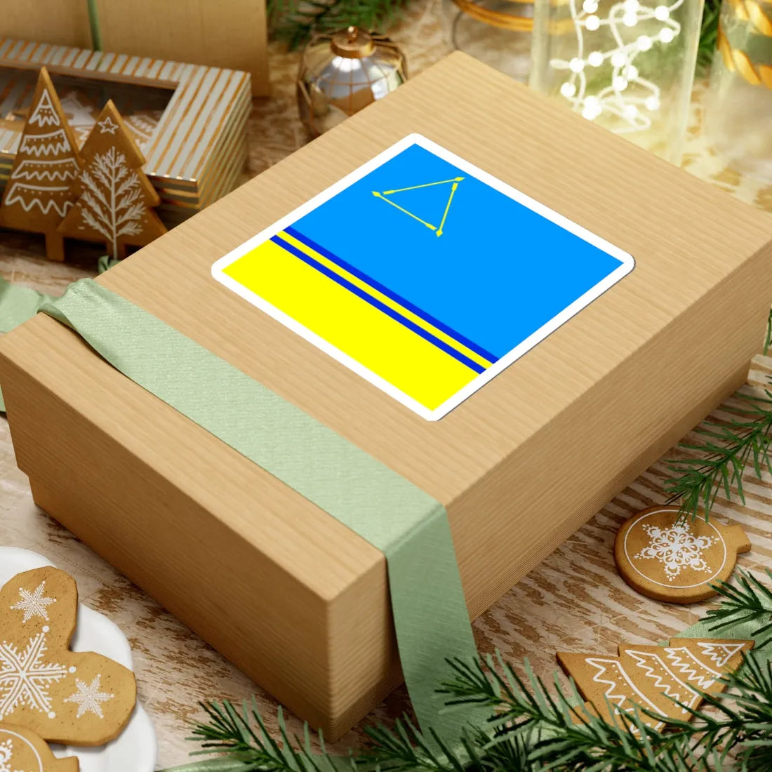 Flag of Dolynska (Ukraine) STICKER Vinyl Kiss-Cut Decal - The Sticker Space