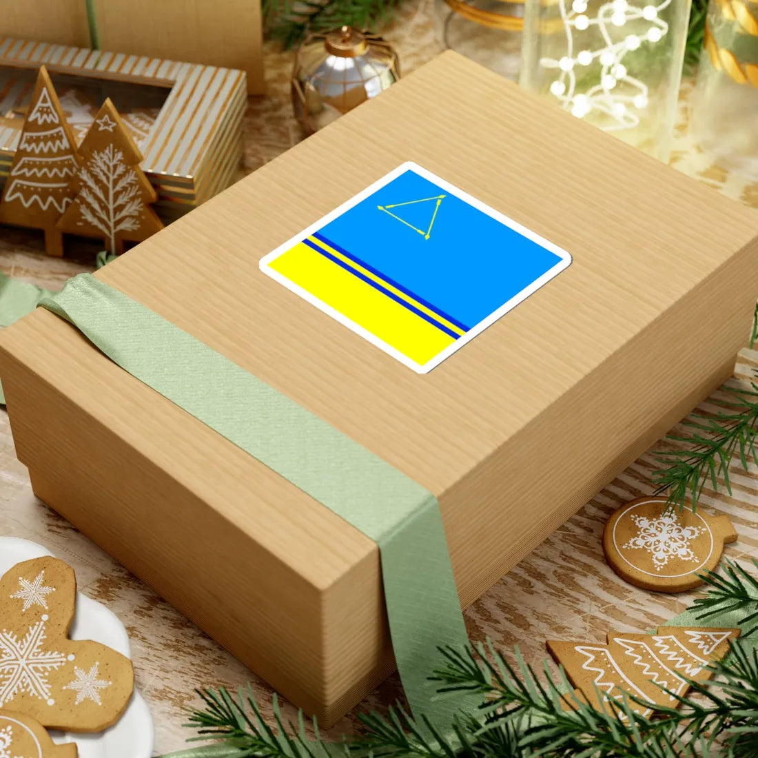 Flag of Dolynska (Ukraine) STICKER Vinyl Kiss-Cut Decal - The Sticker Space