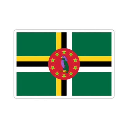 Flag of Dominica 1988-1990 3-2 (Dominica) STICKER Vinyl Kiss-Cut Decal 2 Inch White - The Sticker Space