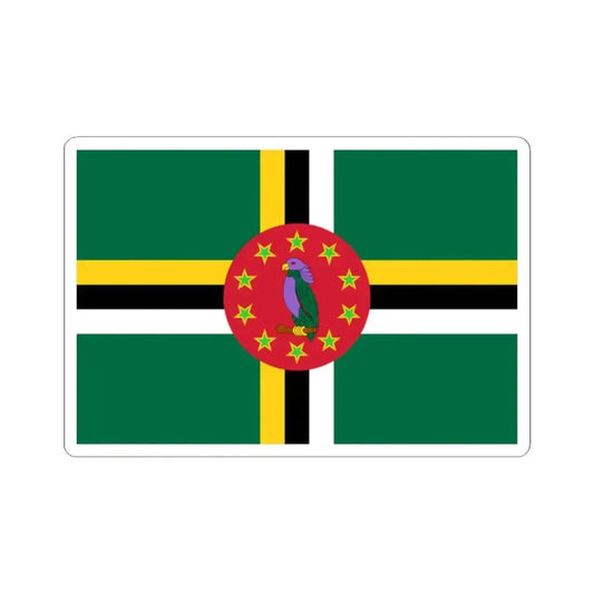 Flag of Dominica 1988-1990 3-2 (Dominica) STICKER Vinyl Kiss-Cut Decal 2 Inch White - The Sticker Space