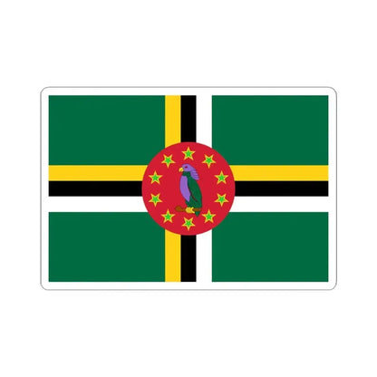 Flag of Dominica 1988-1990 3-2 (Dominica) STICKER Vinyl Kiss-Cut Decal 4 Inch White - The Sticker Space