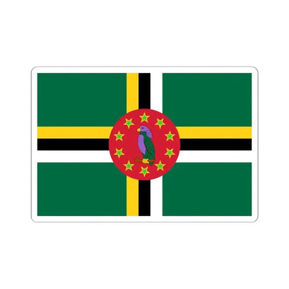 Flag of Dominica 1988-1990 3-2 (Dominica) STICKER Vinyl Kiss-Cut Decal 6 Inch White - The Sticker Space
