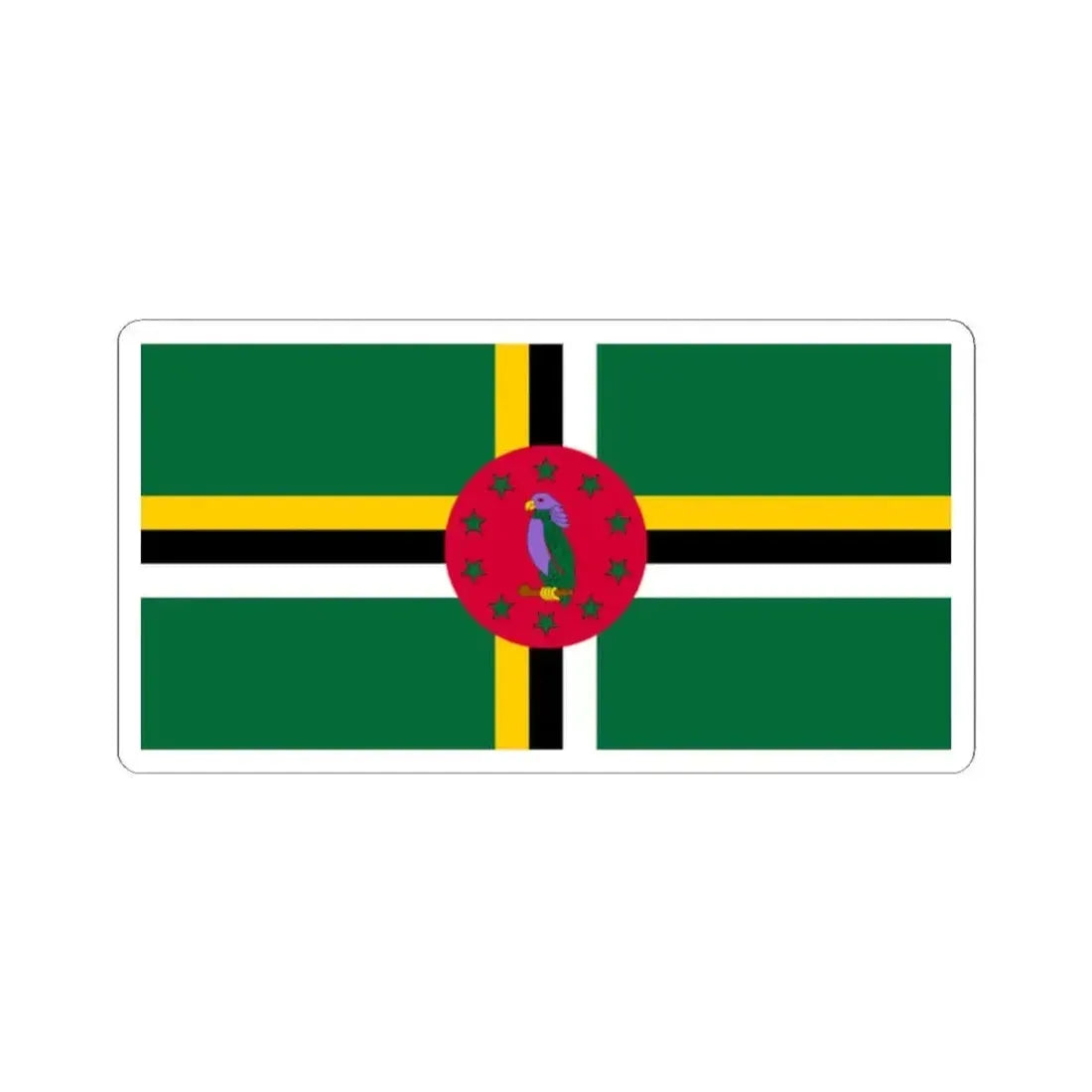 Flag of Dominica (Dominica) STICKER Vinyl Kiss-Cut Decal 2 Inch White - The Sticker Space