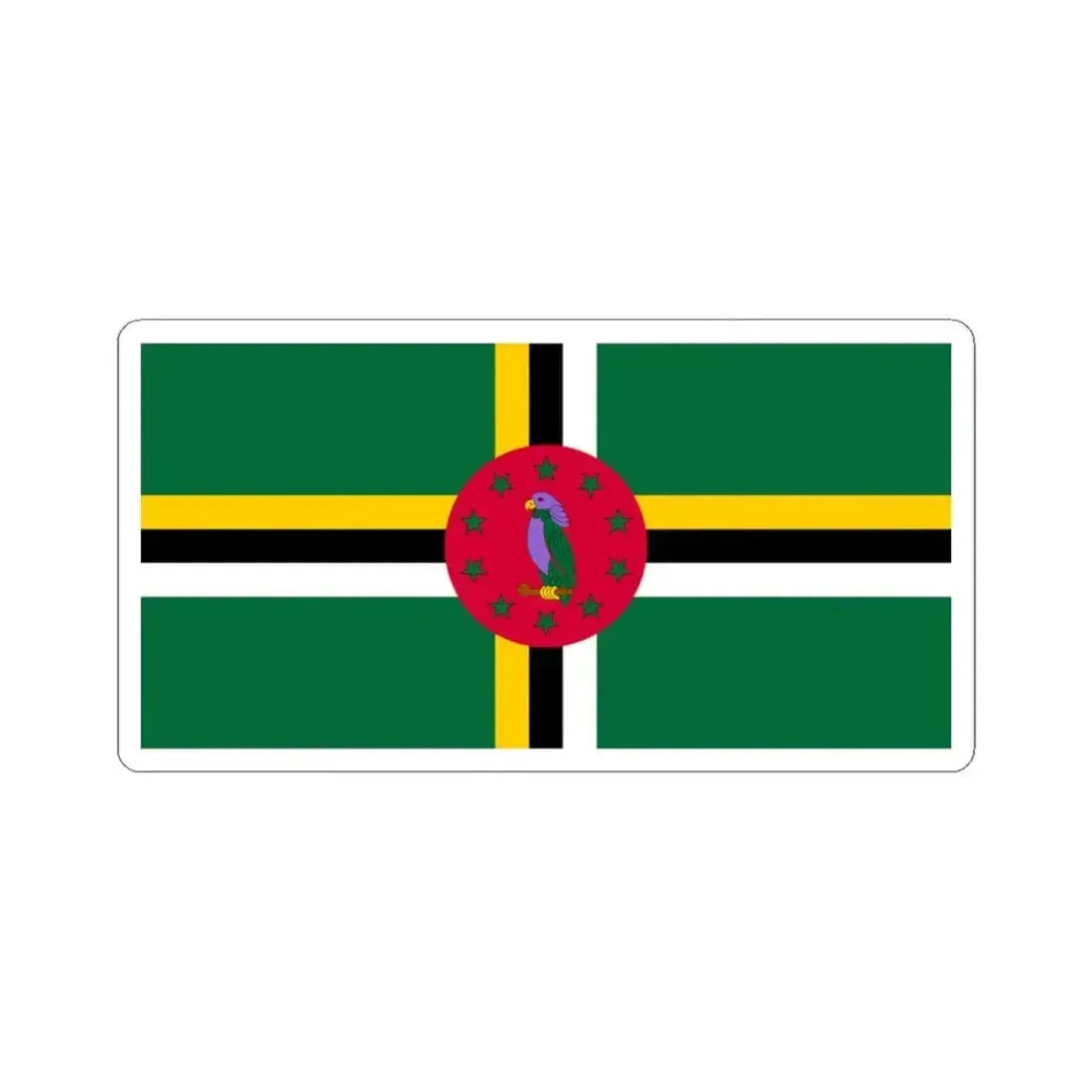 Flag of Dominica (Dominica) STICKER Vinyl Kiss-Cut Decal 3 Inch White - The Sticker Space