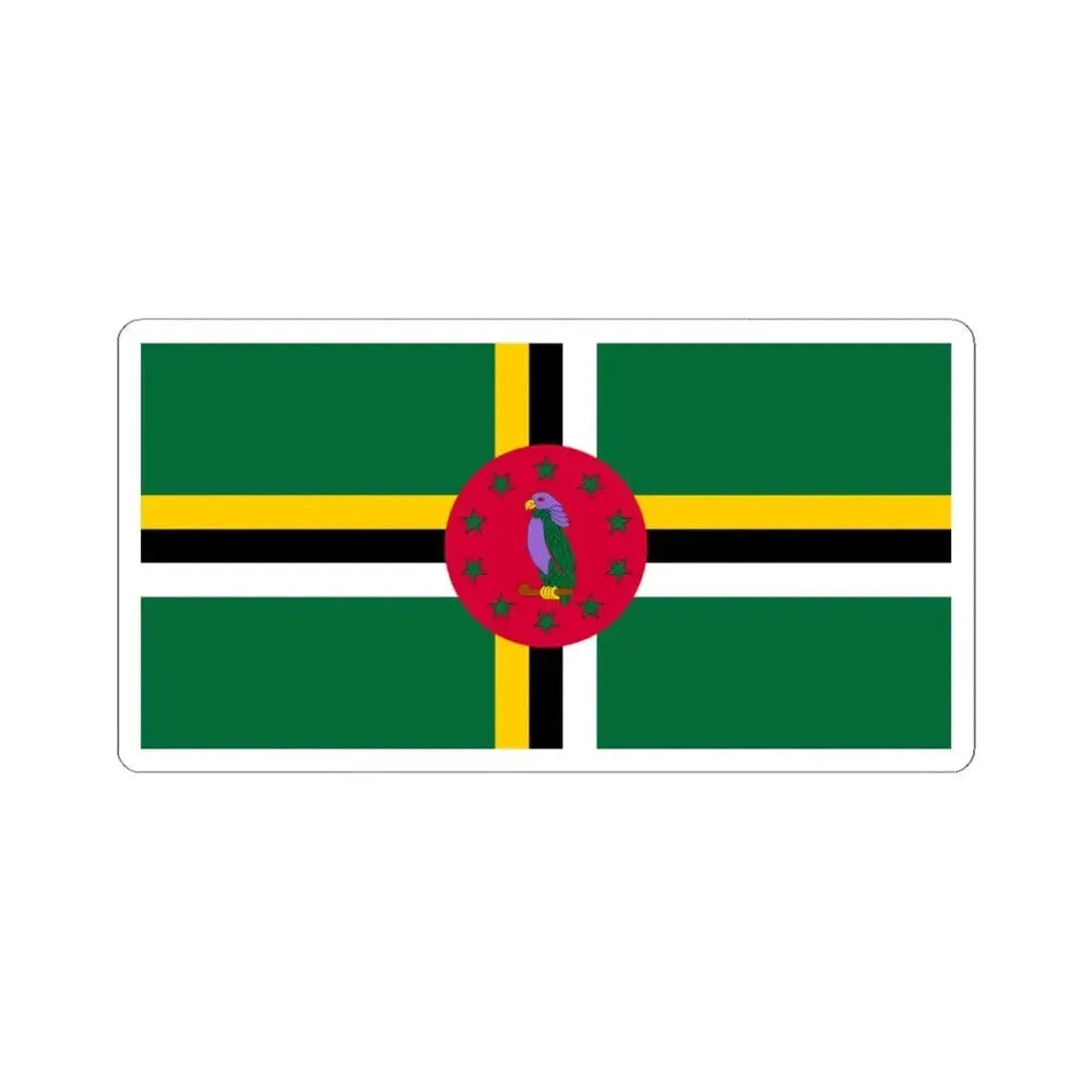 Flag of Dominica (Dominica) STICKER Vinyl Kiss-Cut Decal 4 Inch White - The Sticker Space