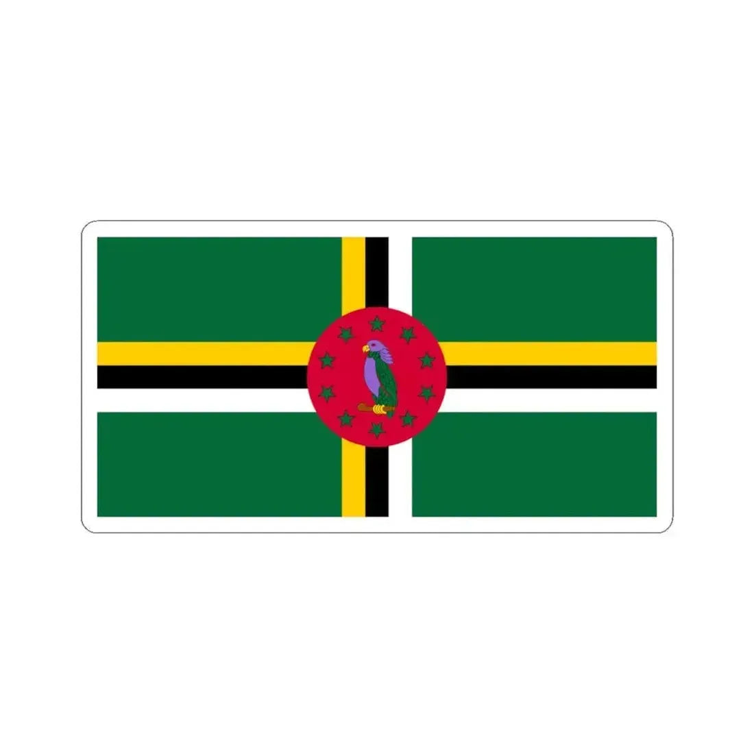 Flag of Dominica (Dominica) STICKER Vinyl Kiss-Cut Decal 6 Inch White - The Sticker Space