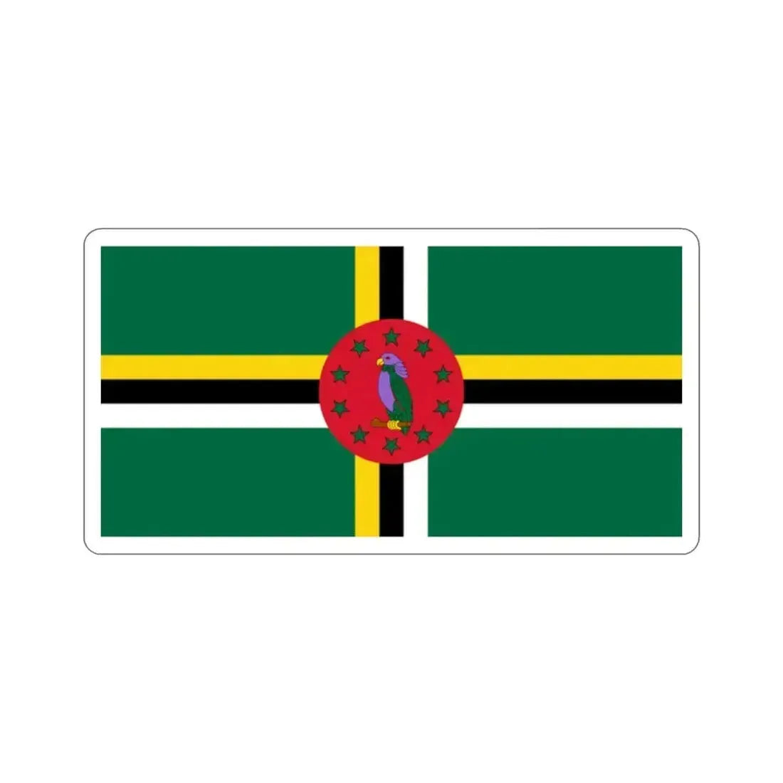 Flag of Dominica STICKER Vinyl Die-Cut Decal 2 Inch - The Sticker Space
