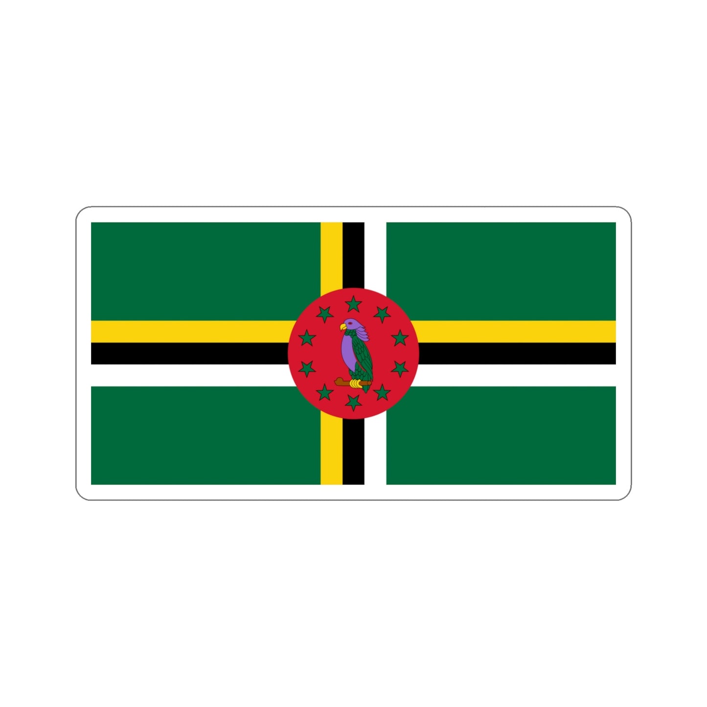 Flag of Dominica STICKER Vinyl Die-Cut Decal-4 Inch-The Sticker Space