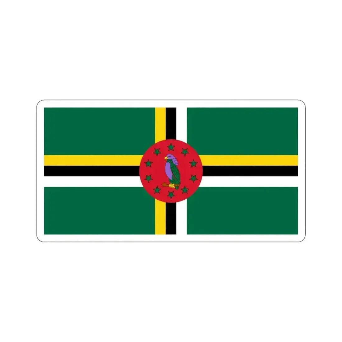 Flag of Dominica STICKER Vinyl Die-Cut Decal 4 Inch - The Sticker Space
