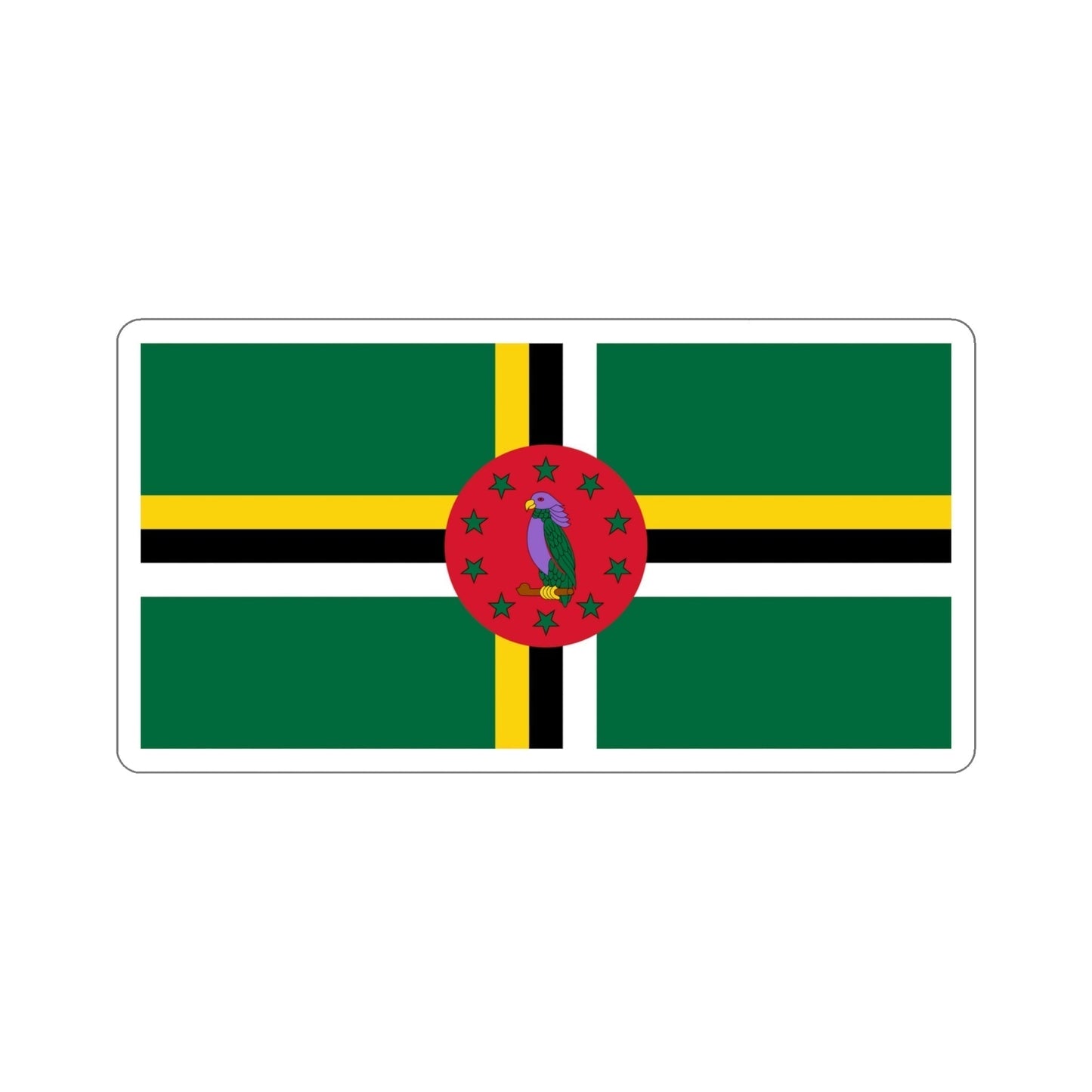 Flag of Dominica STICKER Vinyl Die-Cut Decal-5 Inch-The Sticker Space