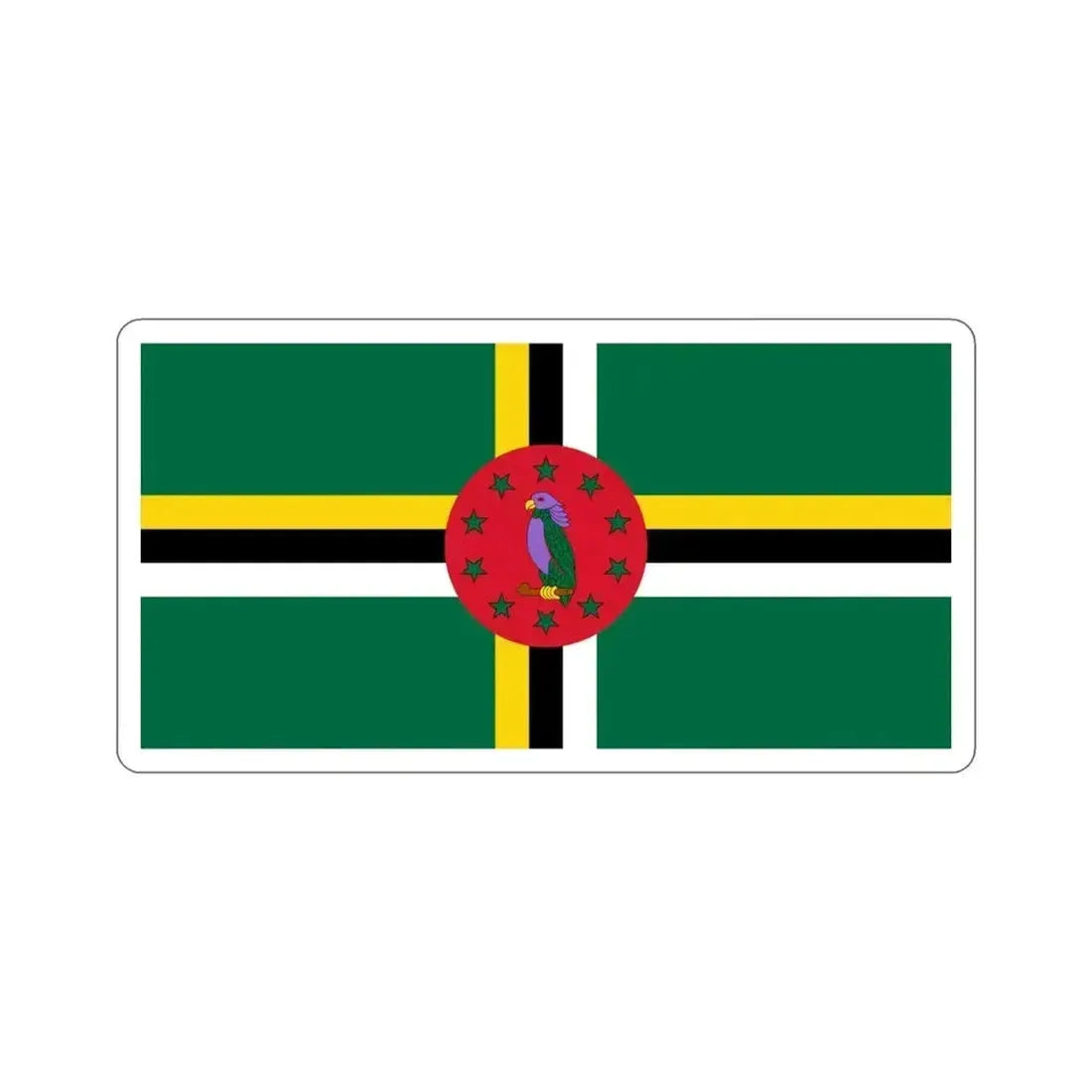 Flag of Dominica STICKER Vinyl Die-Cut Decal 5 Inch - The Sticker Space
