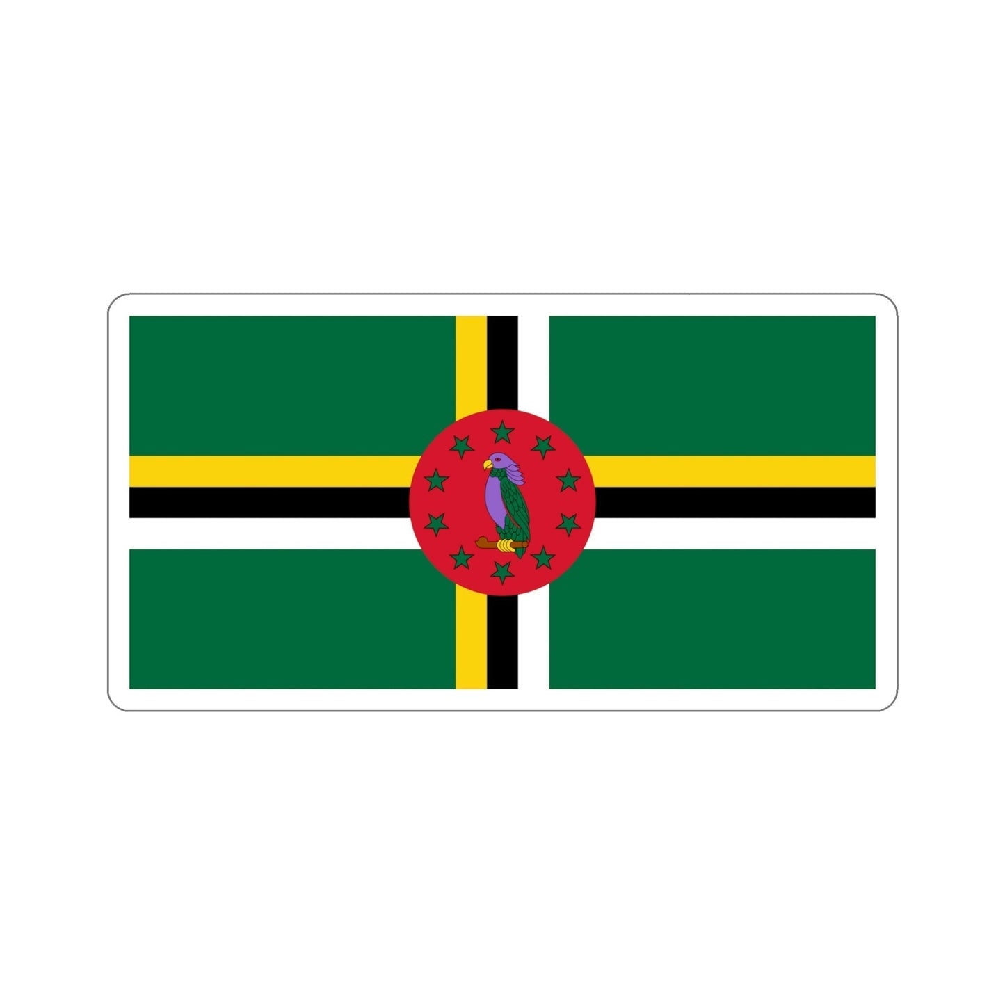 Flag of Dominica STICKER Vinyl Die-Cut Decal-6 Inch-The Sticker Space