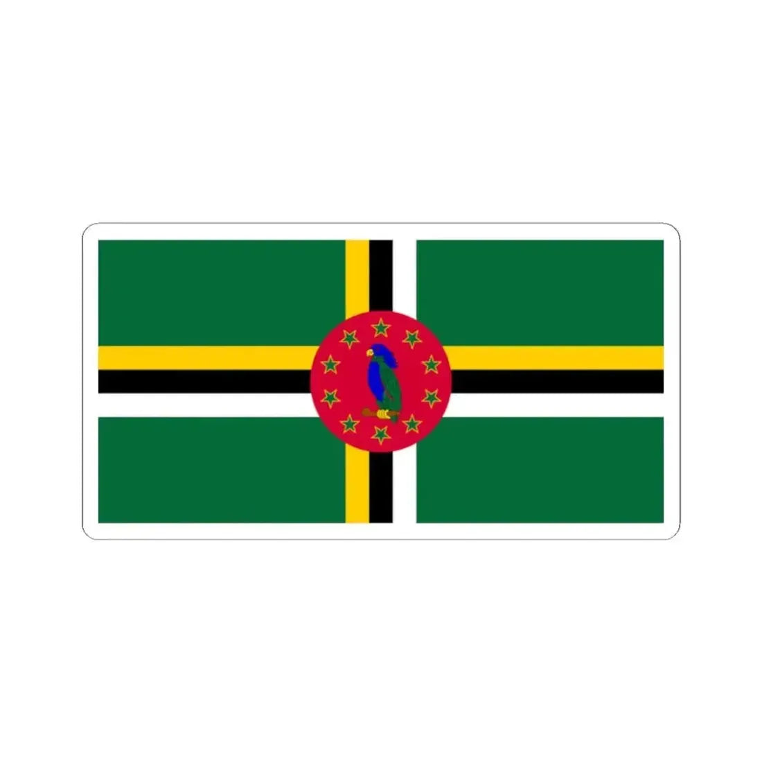 Flag of Dominica variant 1 (Dominica) STICKER Vinyl Kiss-Cut Decal 2 Inch White - The Sticker Space