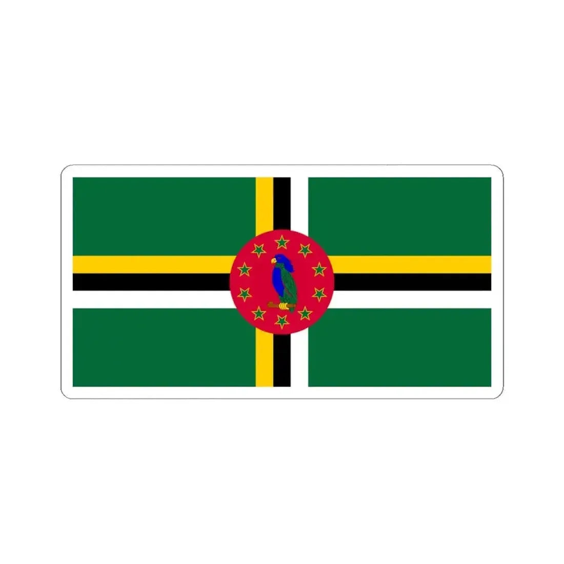 Flag of Dominica variant 1 (Dominica) STICKER Vinyl Kiss-Cut Decal 4 Inch White - The Sticker Space