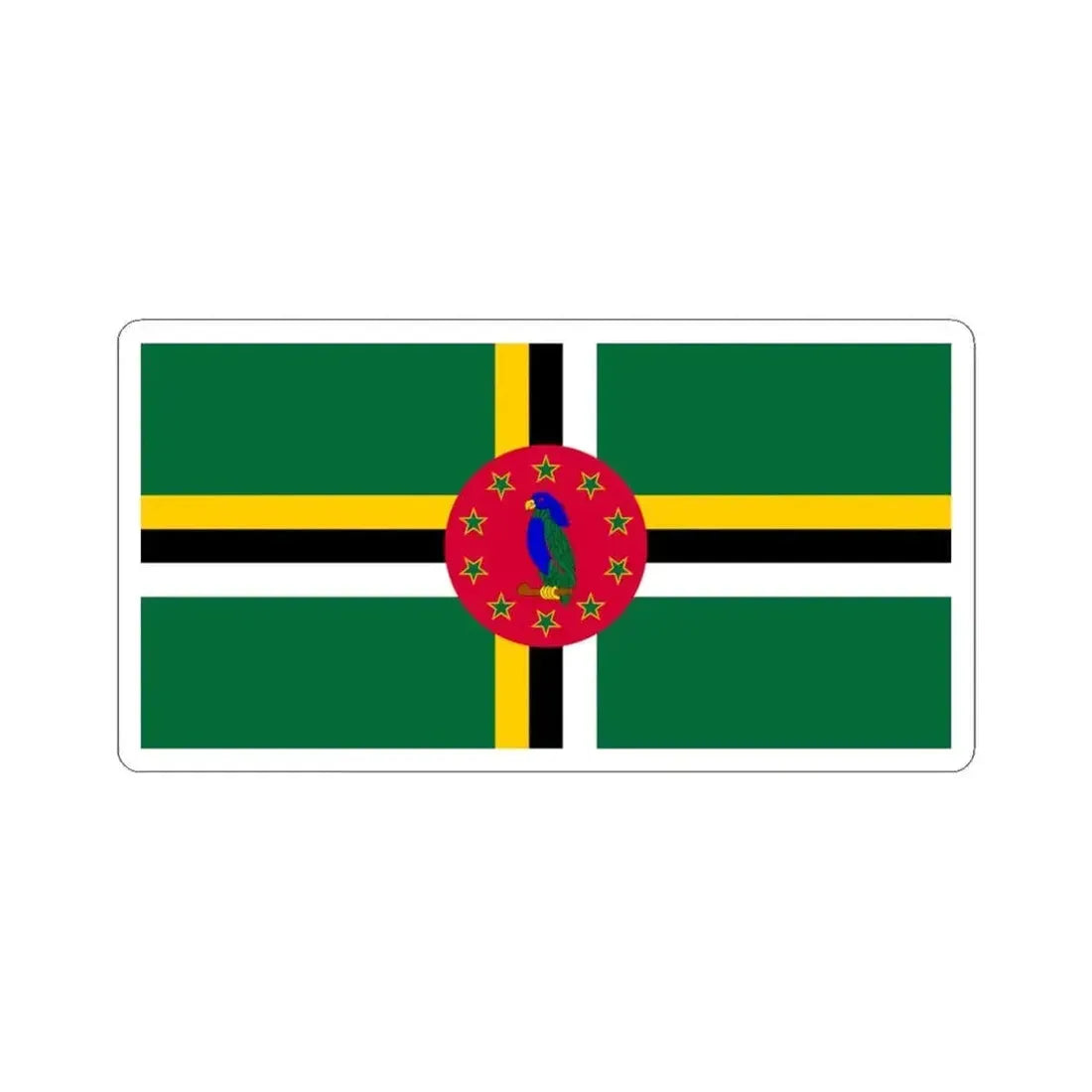 Flag of Dominica variant 1 (Dominica) STICKER Vinyl Kiss-Cut Decal 6 Inch White - The Sticker Space