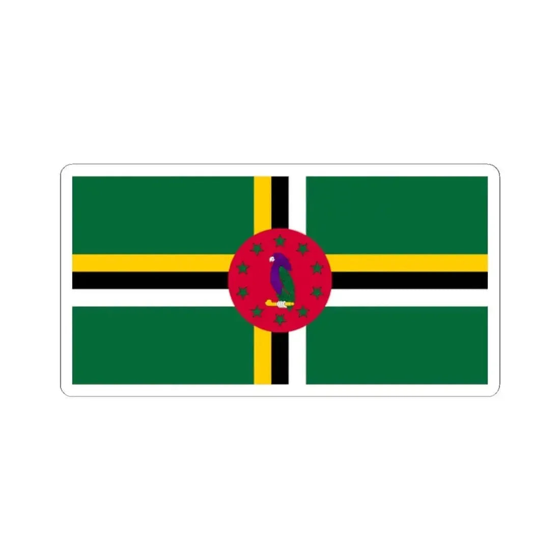 Flag of Dominica variant 2 (Dominica) STICKER Vinyl Kiss-Cut Decal 2 Inch White - The Sticker Space