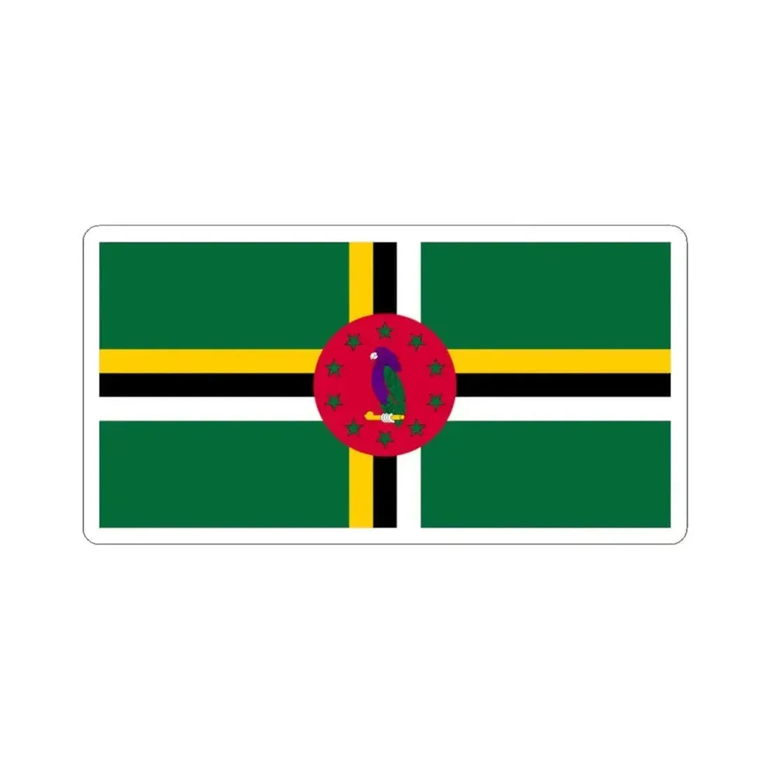 Flag of Dominica variant 2 (Dominica) STICKER Vinyl Kiss-Cut Decal 3 Inch White - The Sticker Space