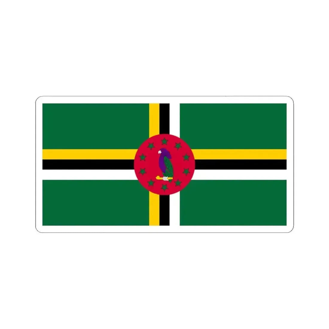 Flag of Dominica variant 2 (Dominica) STICKER Vinyl Kiss-Cut Decal 4 Inch White - The Sticker Space