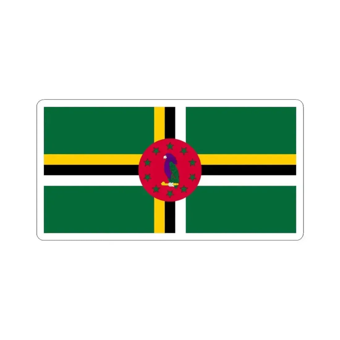 Flag of Dominica variant 2 (Dominica) STICKER Vinyl Kiss-Cut Decal 6 Inch White - The Sticker Space