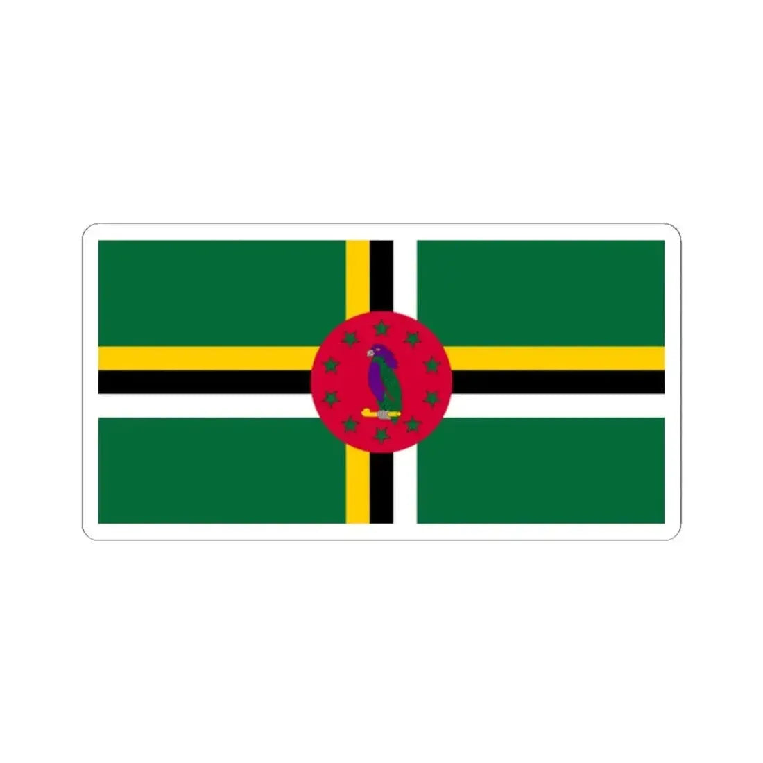 Flag of Dominica variant 3 (Dominica) STICKER Vinyl Kiss-Cut Decal 2 Inch White - The Sticker Space