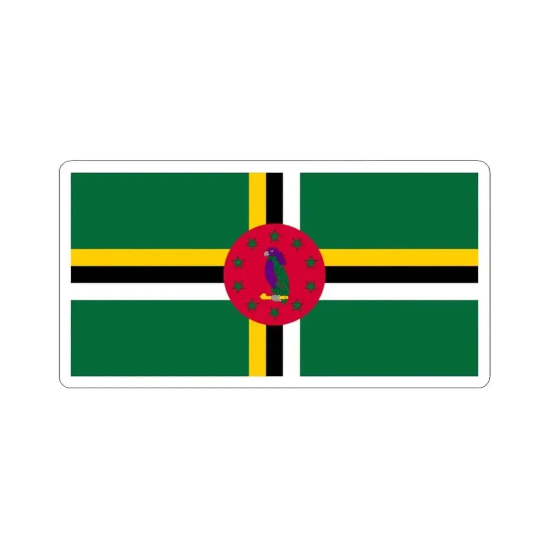 Flag of Dominica variant 3 (Dominica) STICKER Vinyl Kiss-Cut Decal 3 Inch White - The Sticker Space