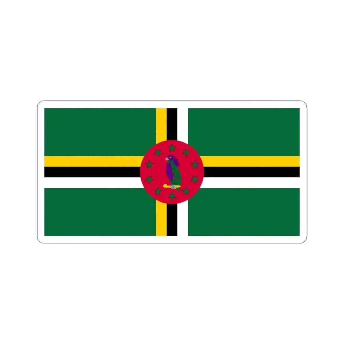 Flag of Dominica variant 3 (Dominica) STICKER Vinyl Kiss-Cut Decal 4 Inch White - The Sticker Space