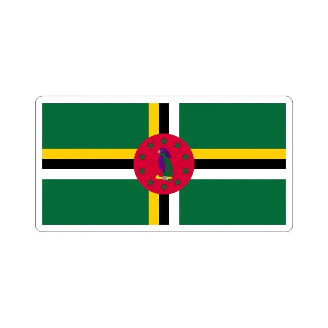 Flag of Dominica variant 3 (Dominica) STICKER Vinyl Kiss-Cut Decal 6 Inch White - The Sticker Space