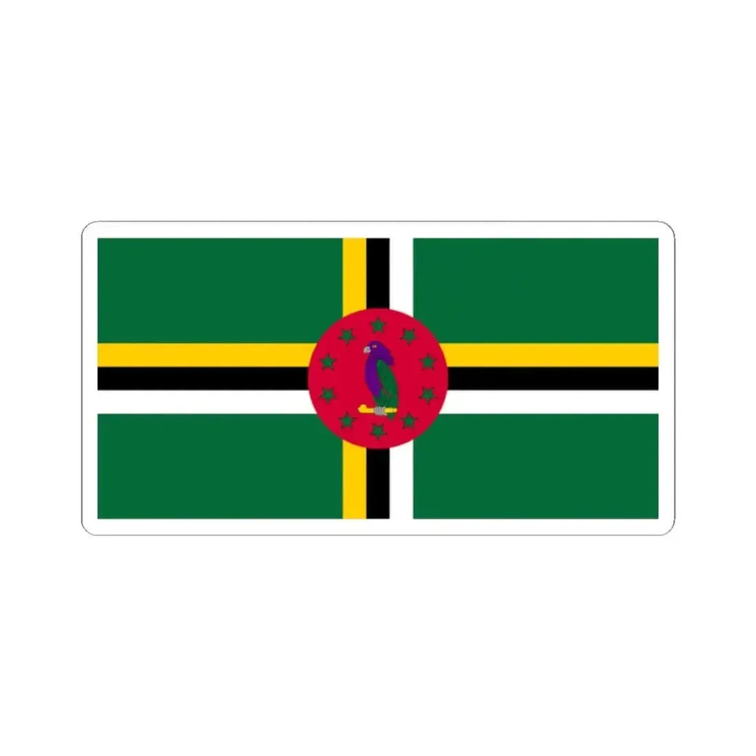 Flag of Dominica variant 4 (Dominica) STICKER Vinyl Kiss-Cut Decal 2 Inch White - The Sticker Space