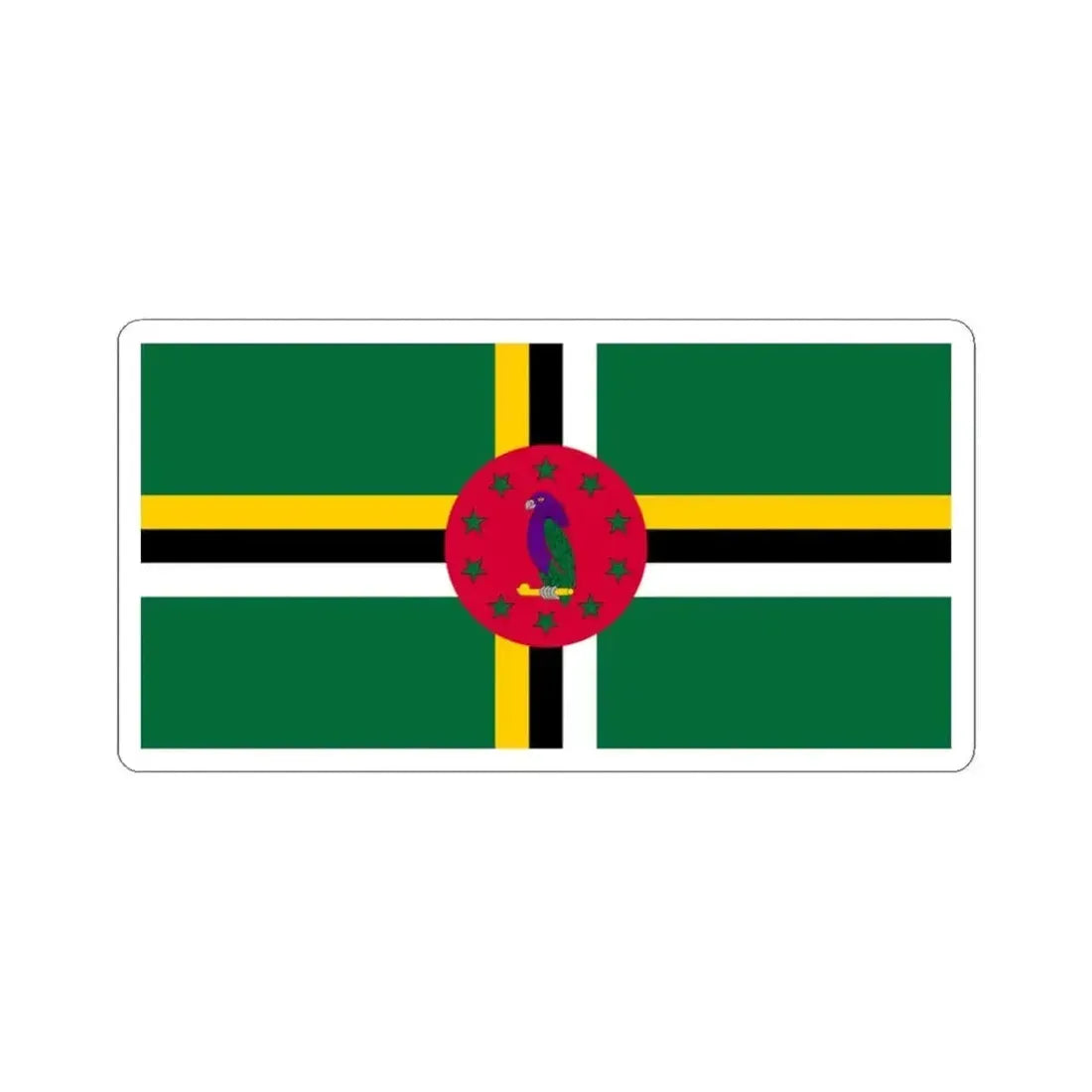 Flag of Dominica variant 4 (Dominica) STICKER Vinyl Kiss-Cut Decal 3 Inch White - The Sticker Space