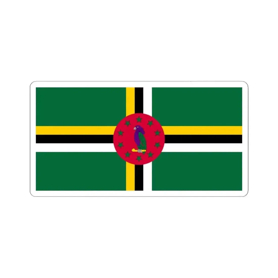 Flag of Dominica variant 4 (Dominica) STICKER Vinyl Kiss-Cut Decal 4 Inch White - The Sticker Space