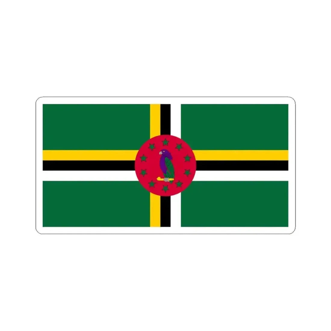 Flag of Dominica variant 4 (Dominica) STICKER Vinyl Kiss-Cut Decal 6 Inch White - The Sticker Space