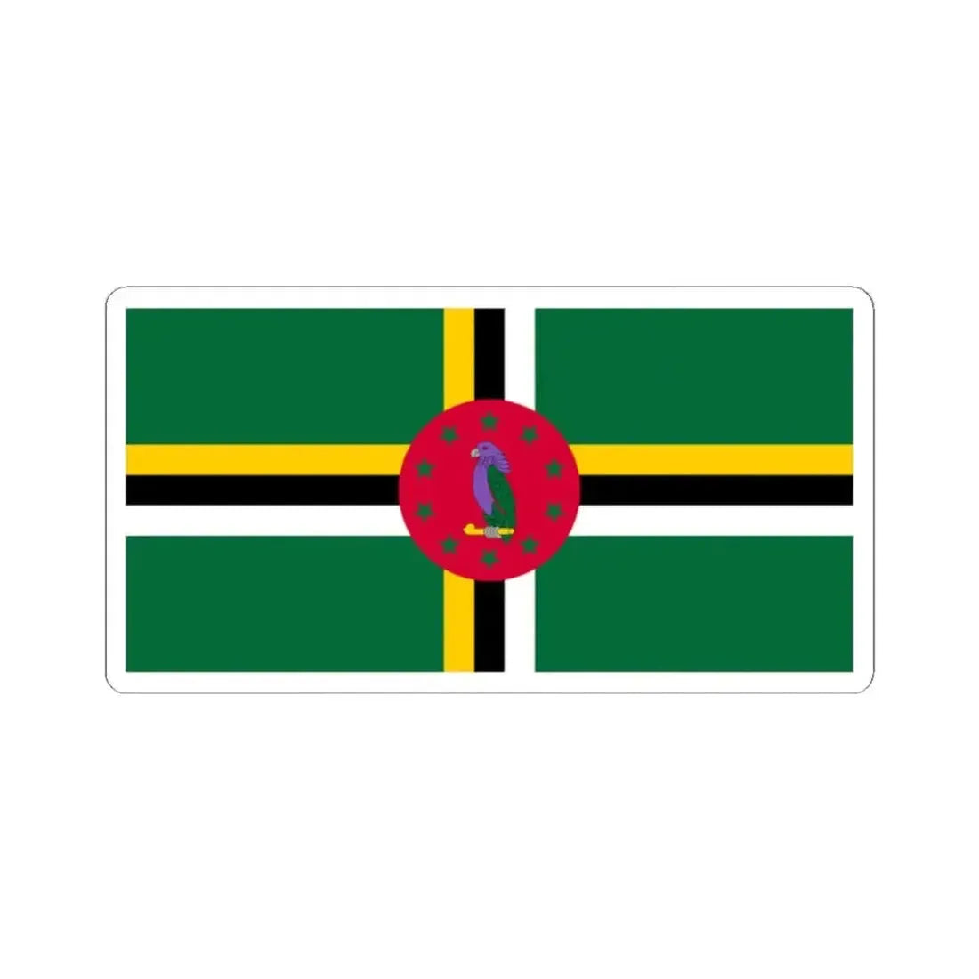 Flag of Dominica variant 5 (Dominica) STICKER Vinyl Kiss-Cut Decal 2 Inch White - The Sticker Space