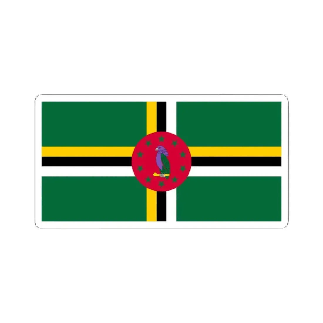Flag of Dominica variant 5 (Dominica) STICKER Vinyl Kiss-Cut Decal 3 Inch White - The Sticker Space