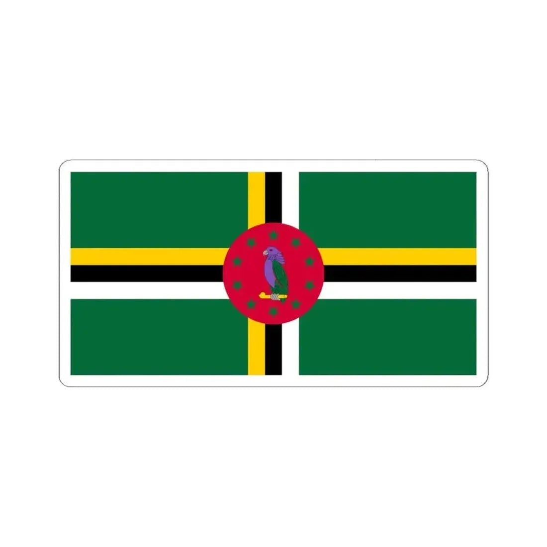 Flag of Dominica variant 5 (Dominica) STICKER Vinyl Kiss-Cut Decal 4 Inch White - The Sticker Space
