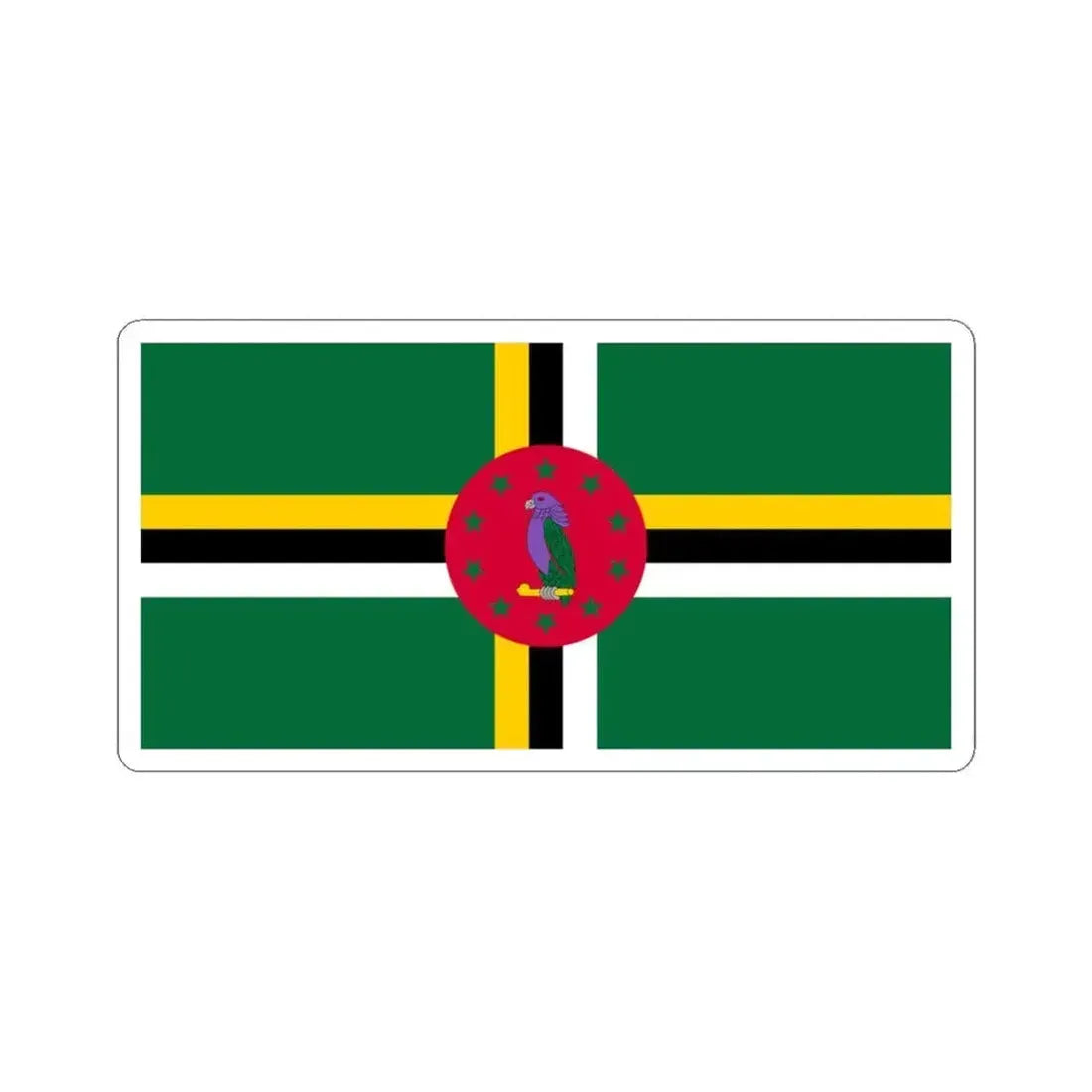 Flag of Dominica variant 5 (Dominica) STICKER Vinyl Kiss-Cut Decal 6 Inch White - The Sticker Space