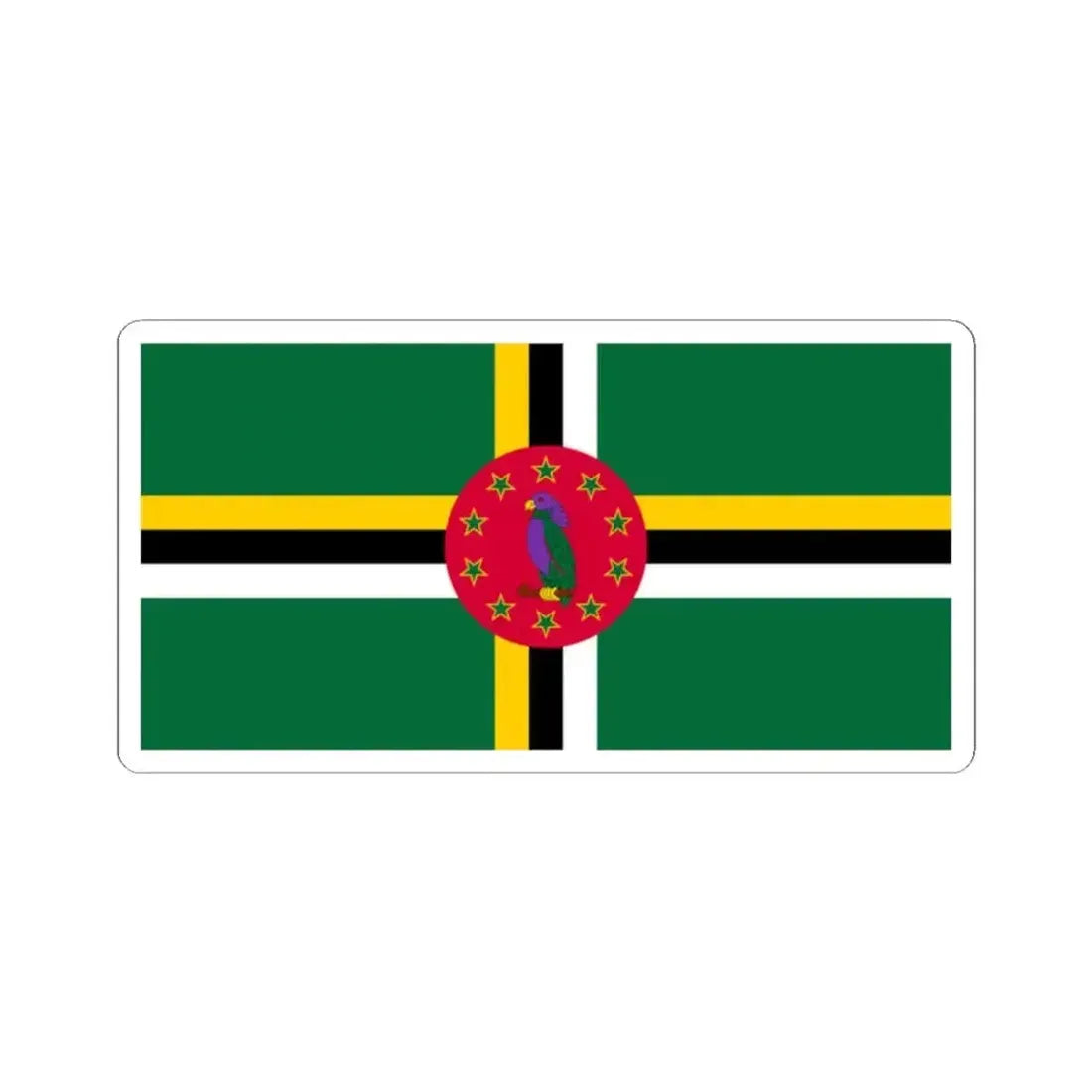 Flag of Dominica variant 6 (Dominica) STICKER Vinyl Kiss-Cut Decal 2 Inch White - The Sticker Space