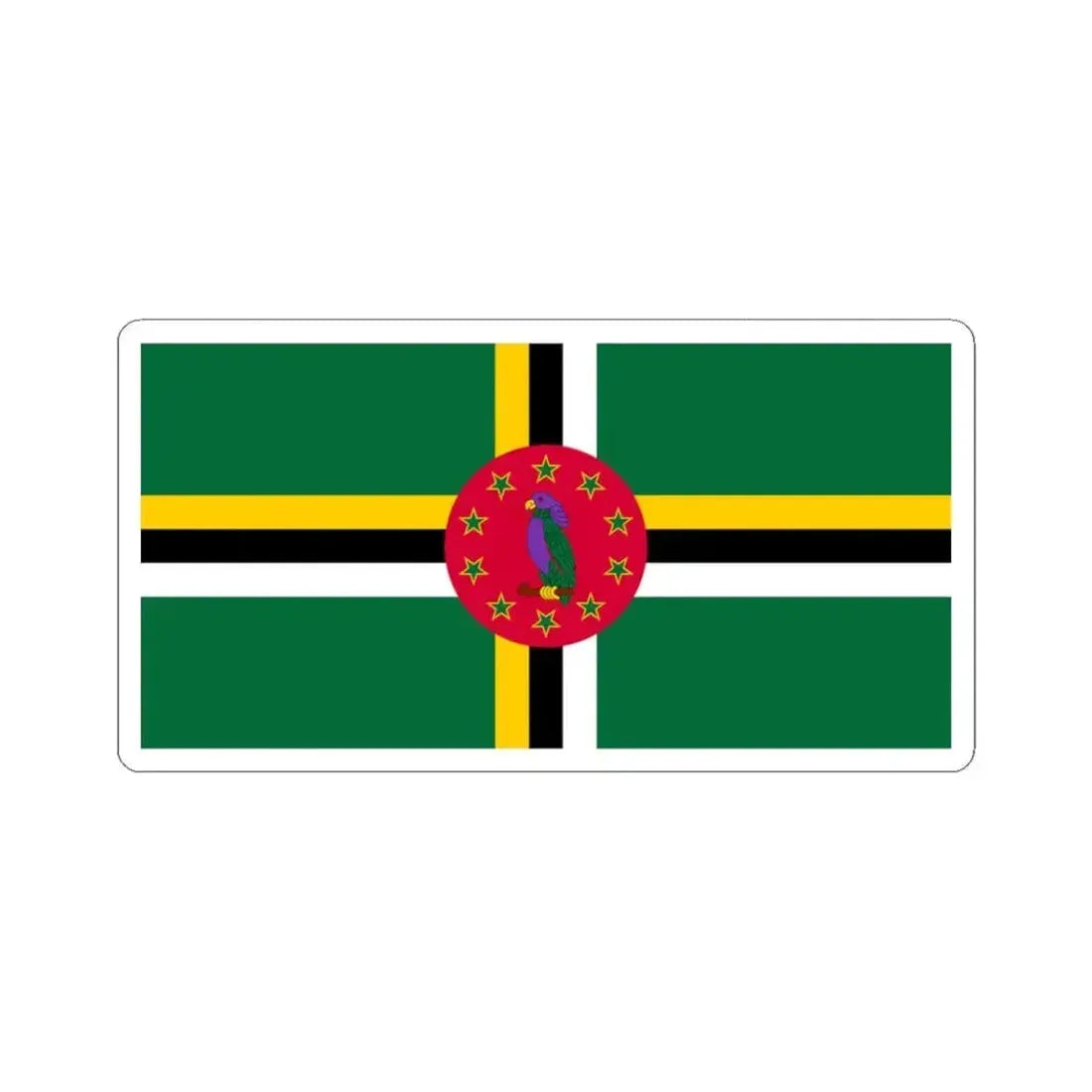 Flag of Dominica variant 6 (Dominica) STICKER Vinyl Kiss-Cut Decal 3 Inch White - The Sticker Space