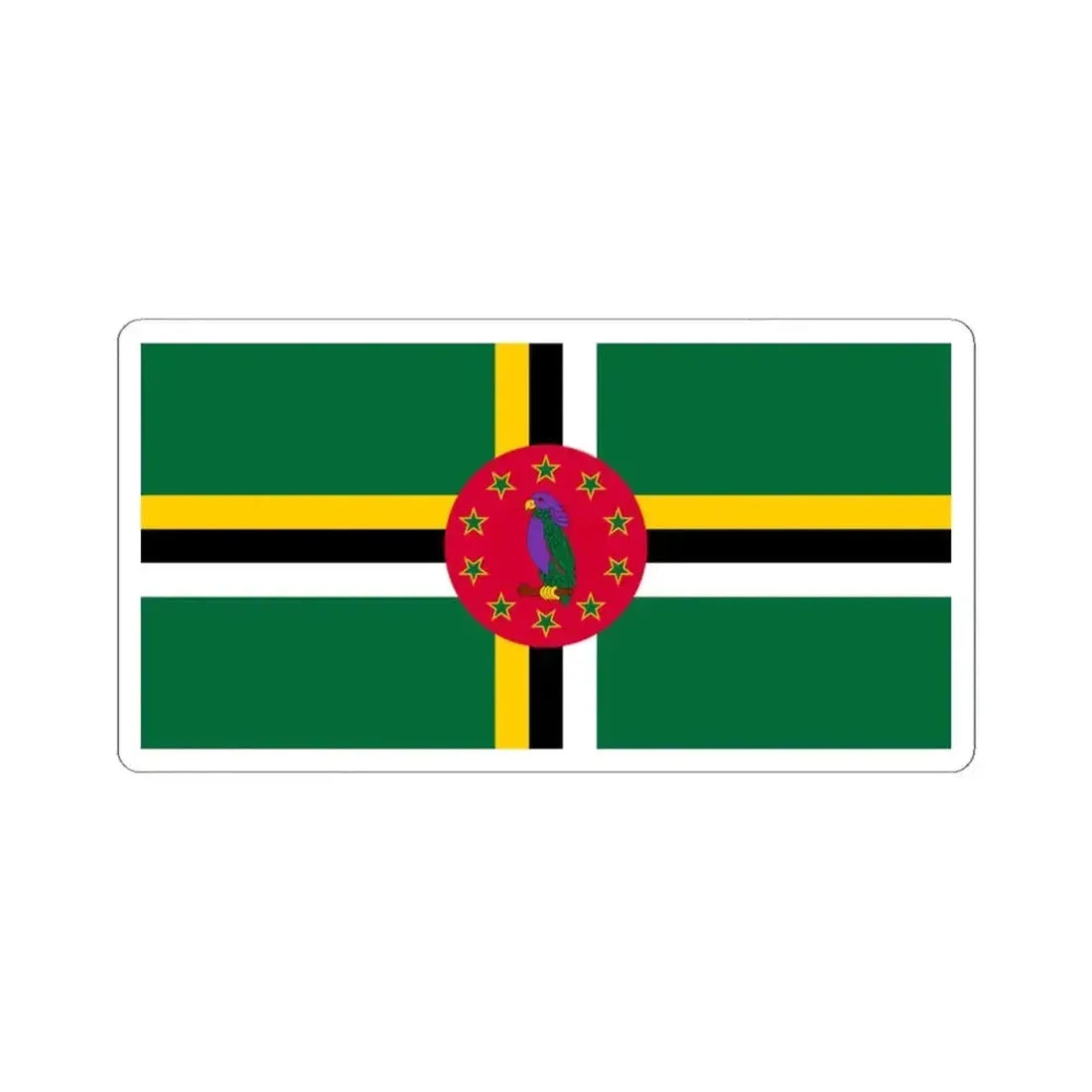 Flag of Dominica variant 6 (Dominica) STICKER Vinyl Kiss-Cut Decal 4 Inch White - The Sticker Space