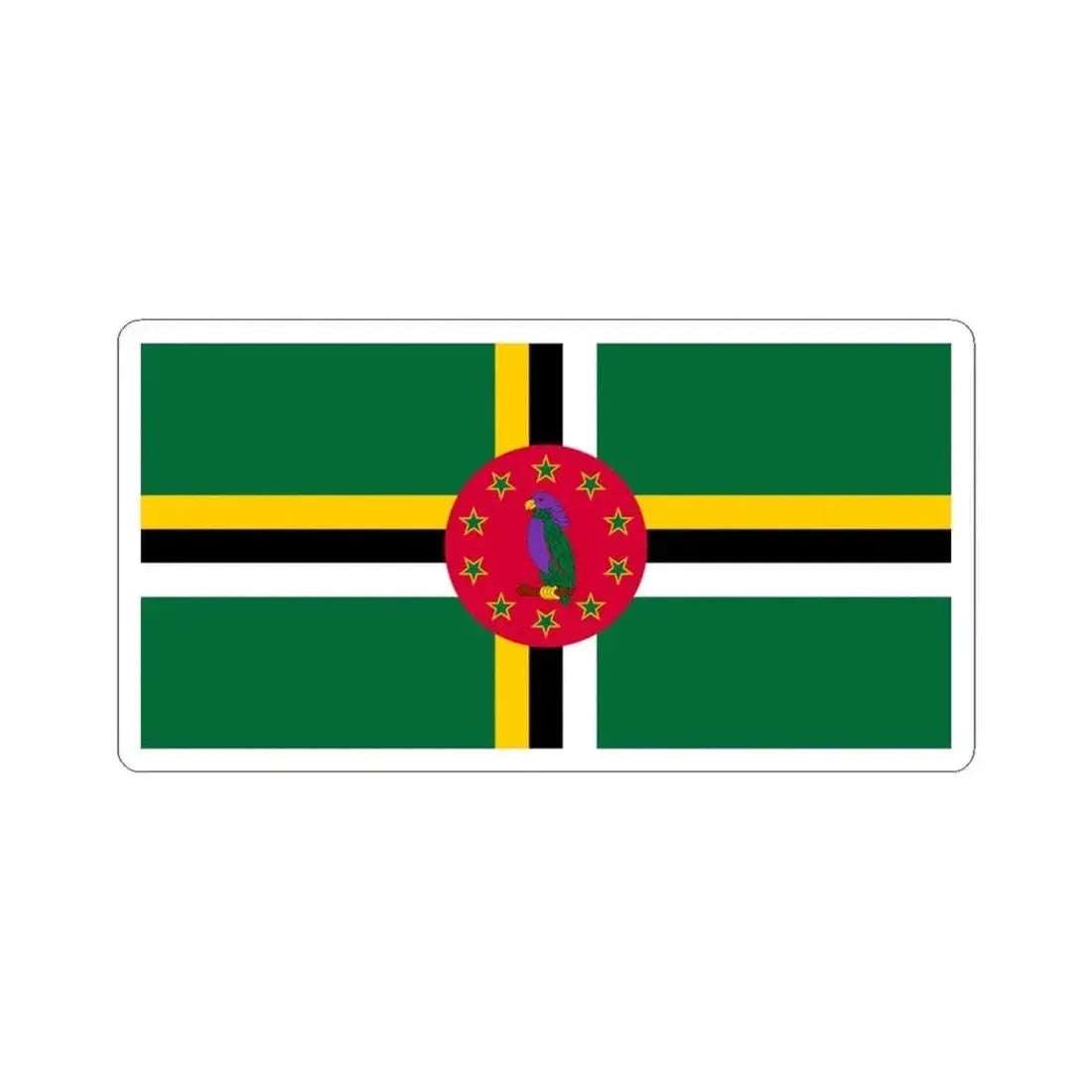 Flag of Dominica variant 6 (Dominica) STICKER Vinyl Kiss-Cut Decal 6 Inch White - The Sticker Space