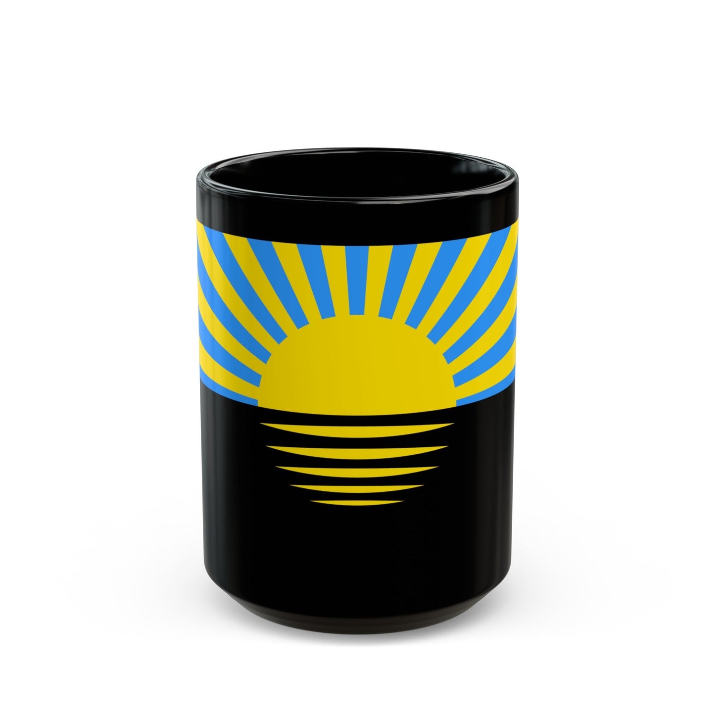 Flag of Donetsk Oblast Ukraine - Black Coffee Mug-15oz-The Sticker Space